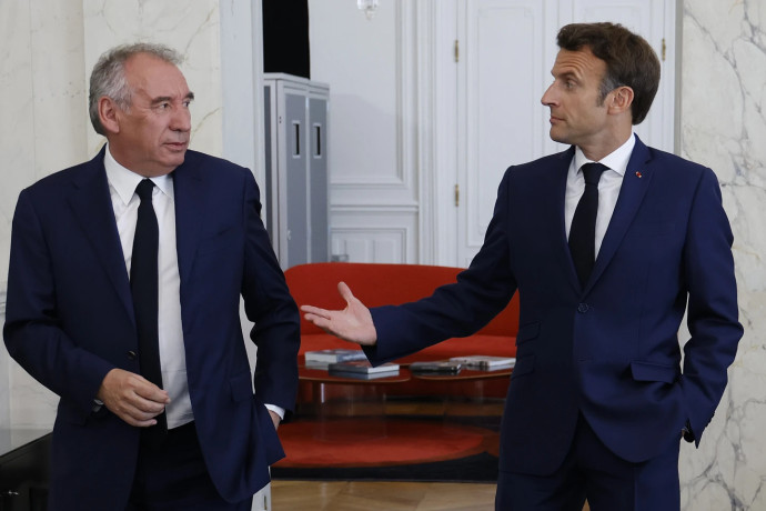 Macron (R) and Bayrou