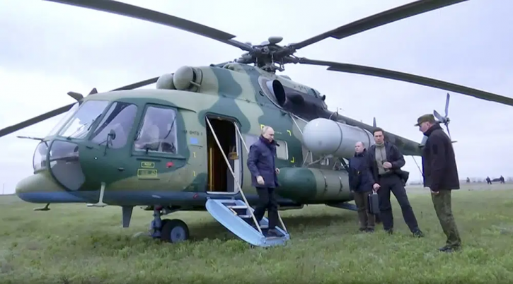 In this photo taken from video released by Russian TV Pool on Tuesday, April 18, 2023, Russian President Vladimir Putin arrives at an undisclosed location.  AP/RSS Photo