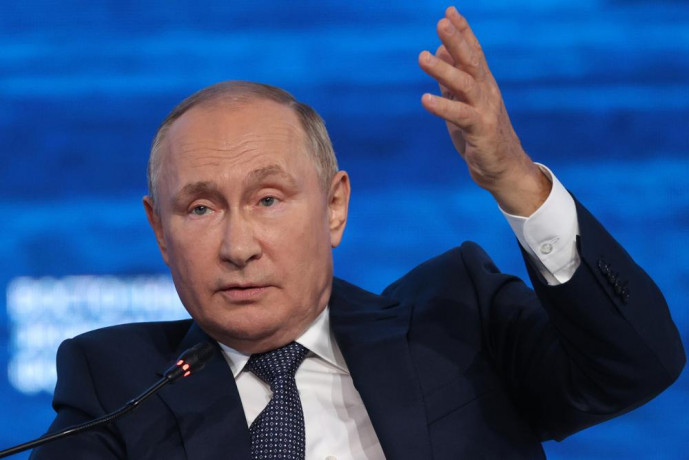 Russian President Vladimir Putin gestures while speaking during a plenary session at the Eastern Economic Forum in Vladivostok, Russia, Wednesday, Sept. 7, 2022. AP/RSS Photo