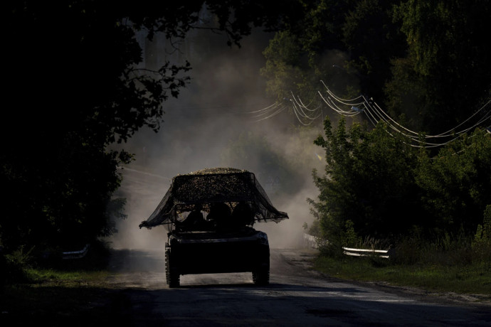 A Ukrainian armoured military vehicle travels near the Russian-Ukrainian border, Sumy region, Ukraine, Wednesday, Aug. 14, 2024. AP/RSS Photo