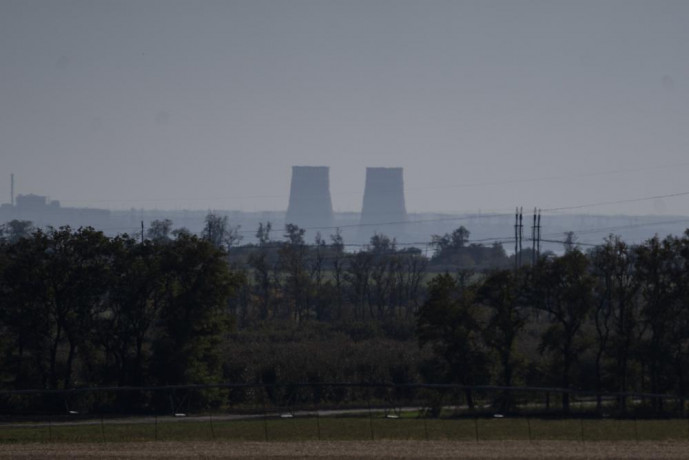 FILE - Zaporizhzhia nuclear power plant is seen from around twenty kilometers away in an area in the Dnipropetrovsk region, Ukraine, Monday, Oct 17, 2022. (AP/RSS Photo)
