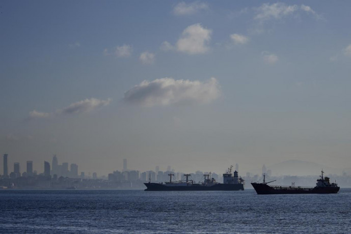 Cargo ships anchored in the Marmara Sea await to cross the Bosphorus Straits in Istanbul, Turkey, Tuesday, Nov. 1, 2022.  AP/RSS Photo