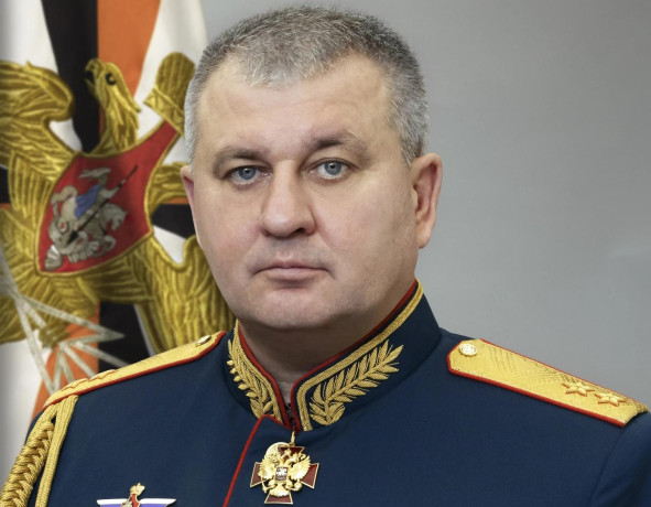 FILE - This photo released by Russian Defense Ministry Press Service, shows Lt. Gen. Vadim Shamarin, deputy chief of the military general staff, posing for an official photo in Moscow, Russia, on Friday, Oct. 6, 2023. Shamarin was arrested on bribery charges. (AP)