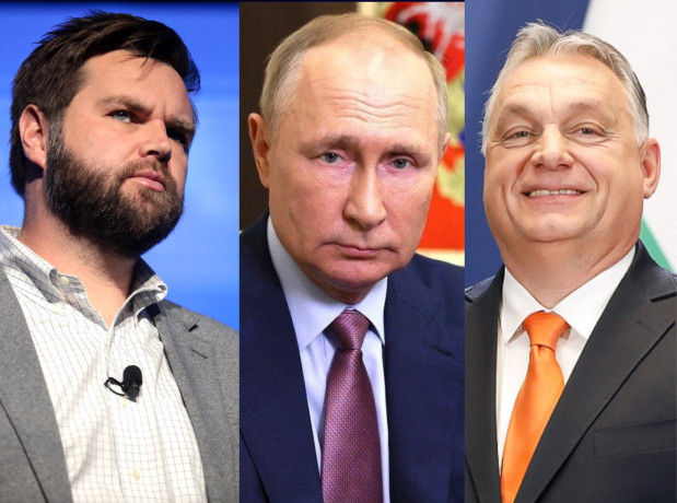 Pronatalists such as (From L) JD Vance, Vladimir Putin and Viktor Orban see nationalism, motherhood and patriarchy as inextricably linked. To them, women are constructed as primarily bearers of the nation and carriers of national identity. It is both their responsibility and sacred duty to reproduce.