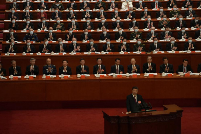 Delegates applaud as Chinese President Xi Jinping speaks during the opening ceremony of the 20th National Congress of China's ruling Communist Party held at the Great Hall of the People in Beijing, China, Sunday, Oct. 16, 2022. AP/RSS Photo