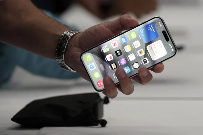 Image  FILE - The iPhone 15 Pro is shown after its introduction on the Apple campus, Sept. 12, 2023, in Cupertino, California. AP/RSS Photo