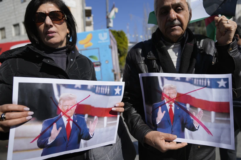 Palestinians protest against Trump's statement. AP/RSS Photo