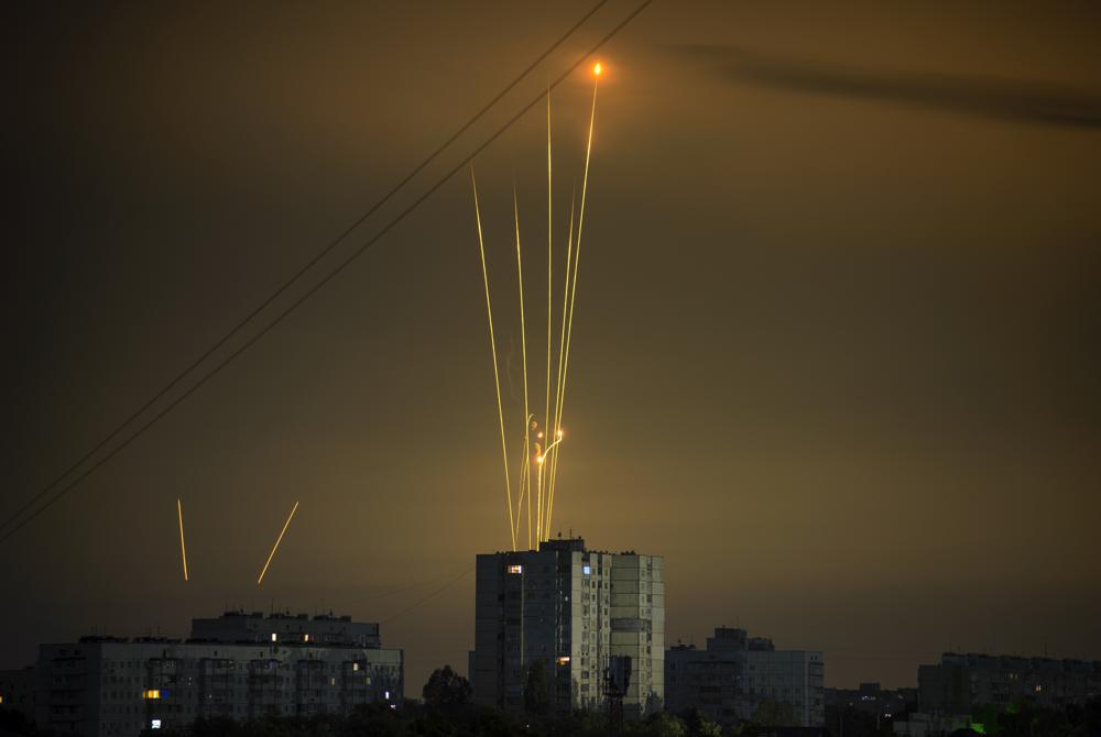 Russian rockets launch against Ukraine from Russia's Belgorod region are seen at dawn in Kharkiv, Ukraine, early Saturday, Aug. 20, 2022.  AP/RSS Photo