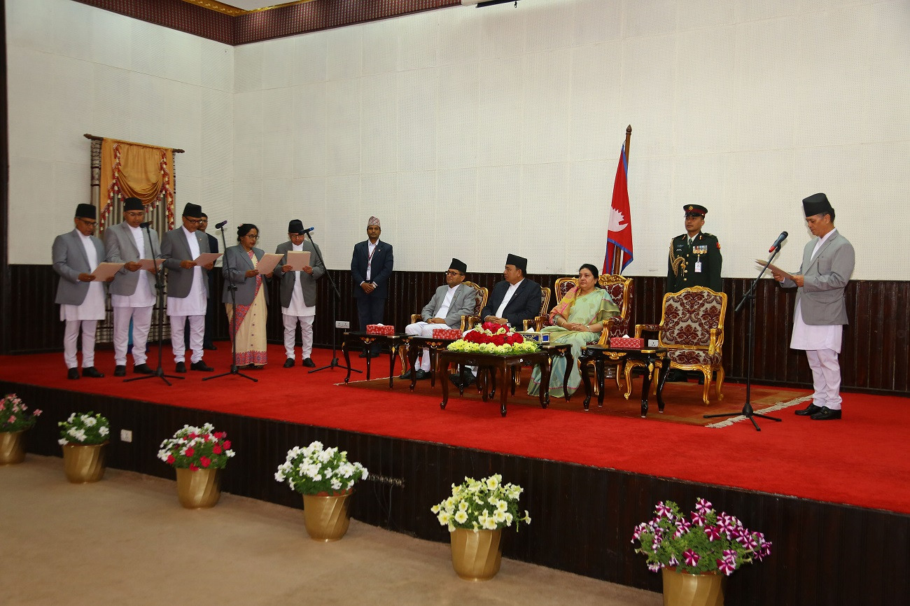 CJ administers oath of office and secrecy to five judges, CEC Thapaliya