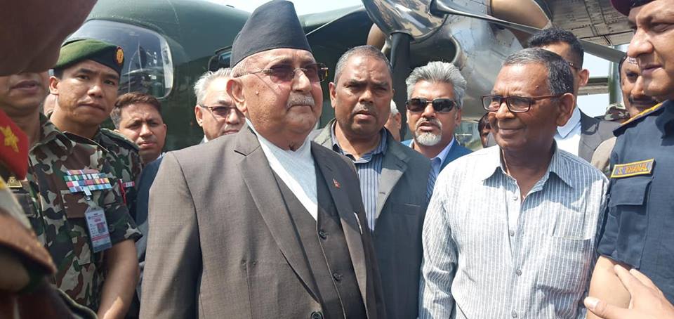 PM Oli reaches Bara