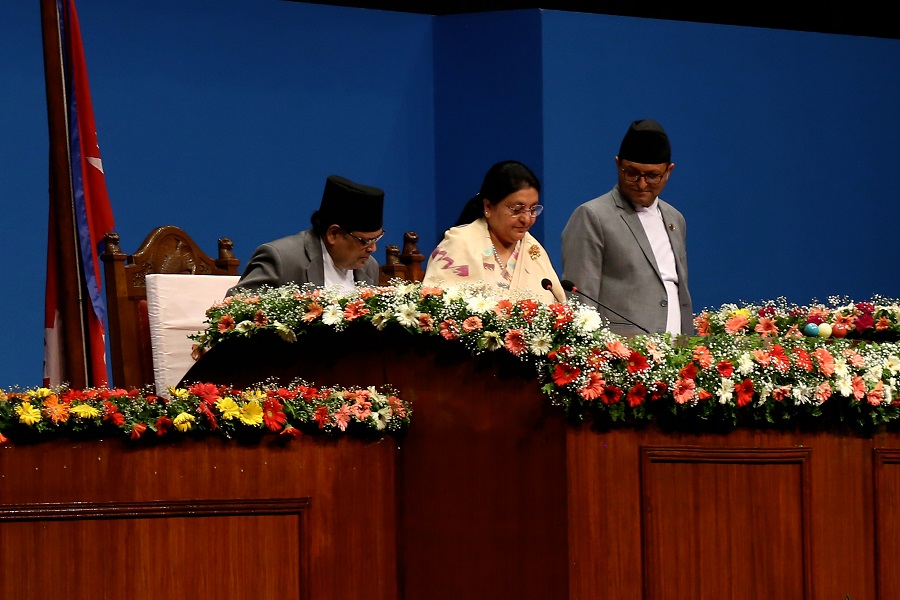 President Bhandari starts presentation of govt's policies and programs (LIVE)